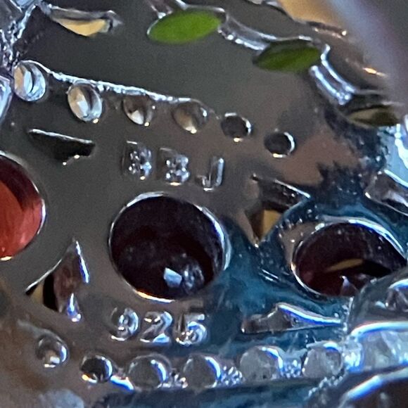 Vermelho Red Garnet Chrome Diopside Sterling Silver Cocktail Ring Size 6 - Picture 6 of 9